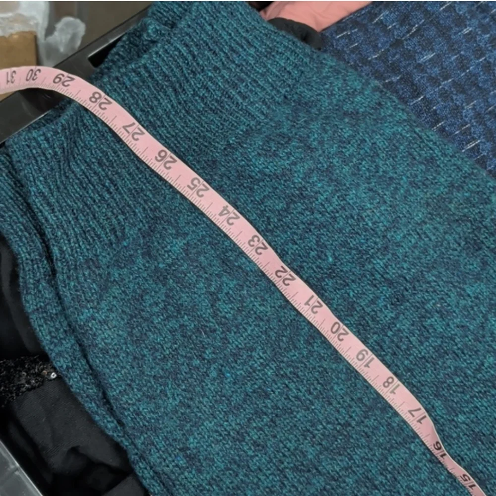 Eddie Bauer vintage 80s wool XL Tall sweater Men's Crewneck Sweater in Teal - Picture 7 of 8